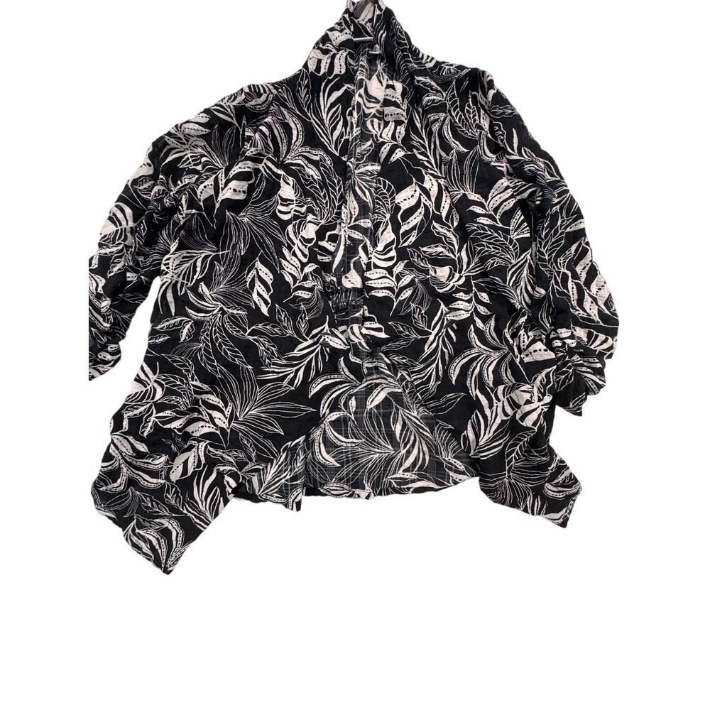 Susan Graver Tropical Leaf Botanical Print Top